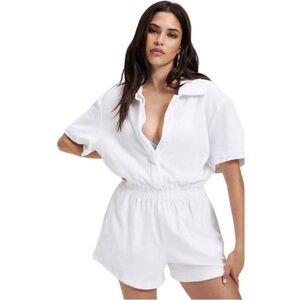 Good American white terry romper size 1